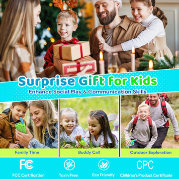 Vvinca Walkie Talkies For Kids Rechargeable Toys For Ages 5-7, Long Range 22 Channels 2 Way Kids Walkie Talkie With Flashlight F