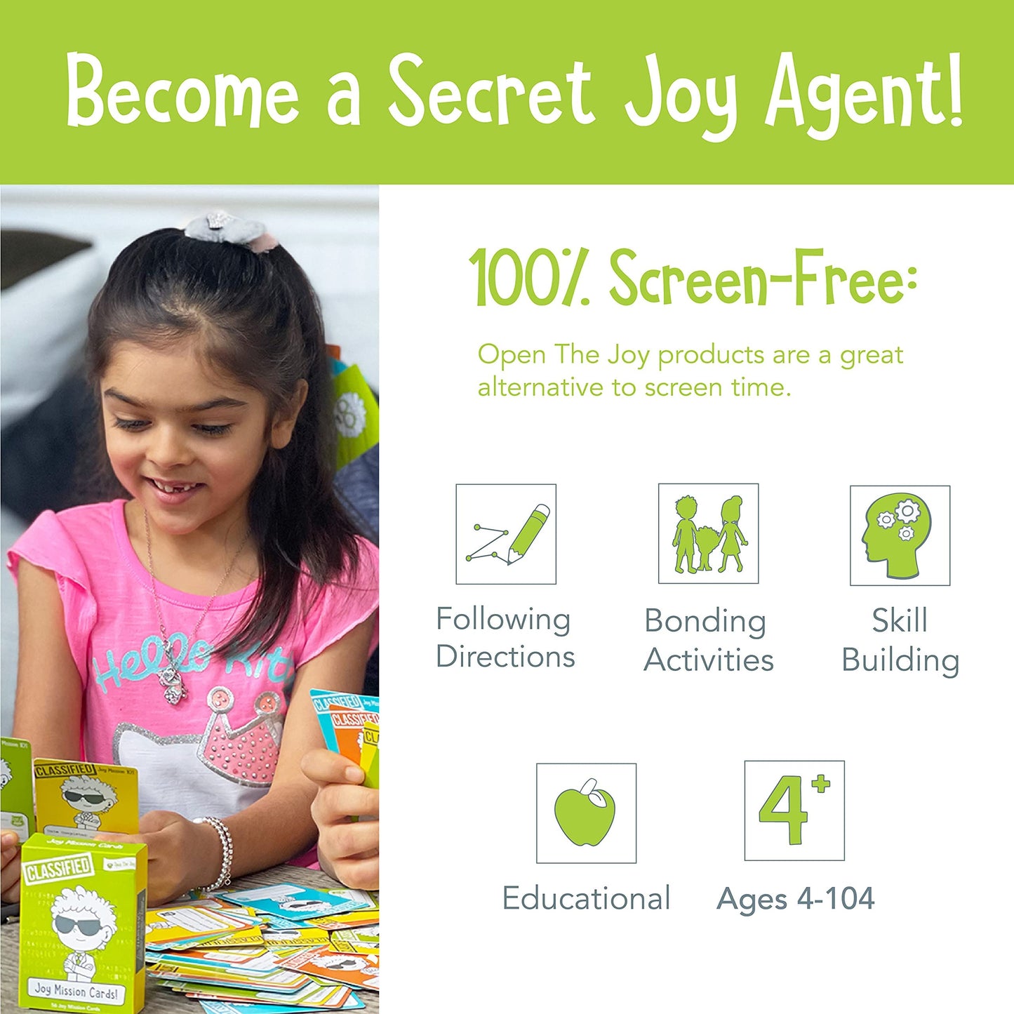 Open The Joy Kindness Cards For Kids - 56 Secret Missions For Little Secret Agents, Boosting Empathy, Social Skills, Gratitude,