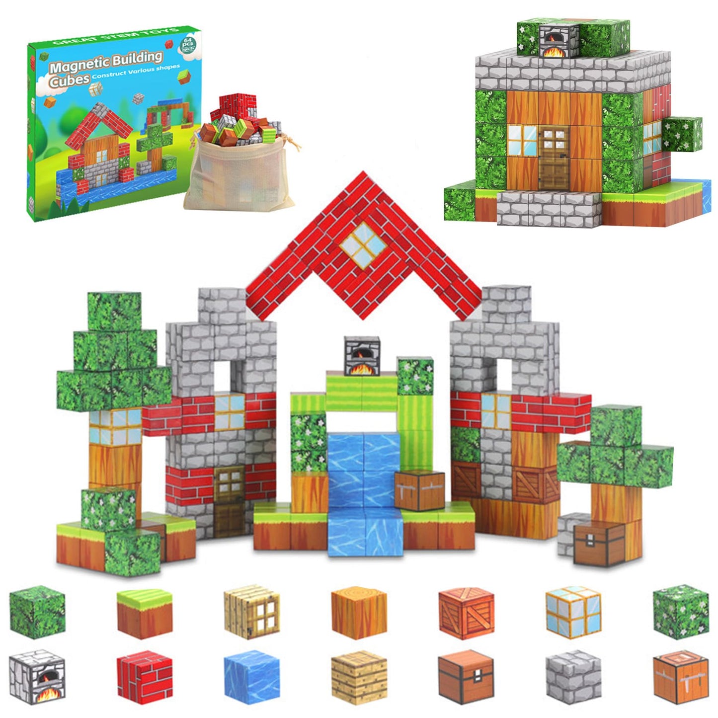 Dulsaera Magnetic Blocks Toys For Boys & Girls Age 6 7 8 9 10, Stacking Building Toys For Toddlers Fidget Cubes Sensory Toy For