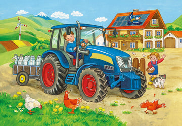 Ravensburger 24 Piece Jigsaw Puzzle 2 Pack - Farm & Construction Site - Multicolor - Premium Cardboard - Ideal for Ages 4+