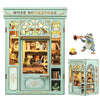 Fsolis Book Nook Kit - DIY Miniature House Kit 3D Puzzles for mature-themeds Beginners Tiny House Mini Booknook Craft Bookshelf Decor 281 Wooden Pieces Gifts for Women Teenagers Book Lovers (Muse Bookstore)