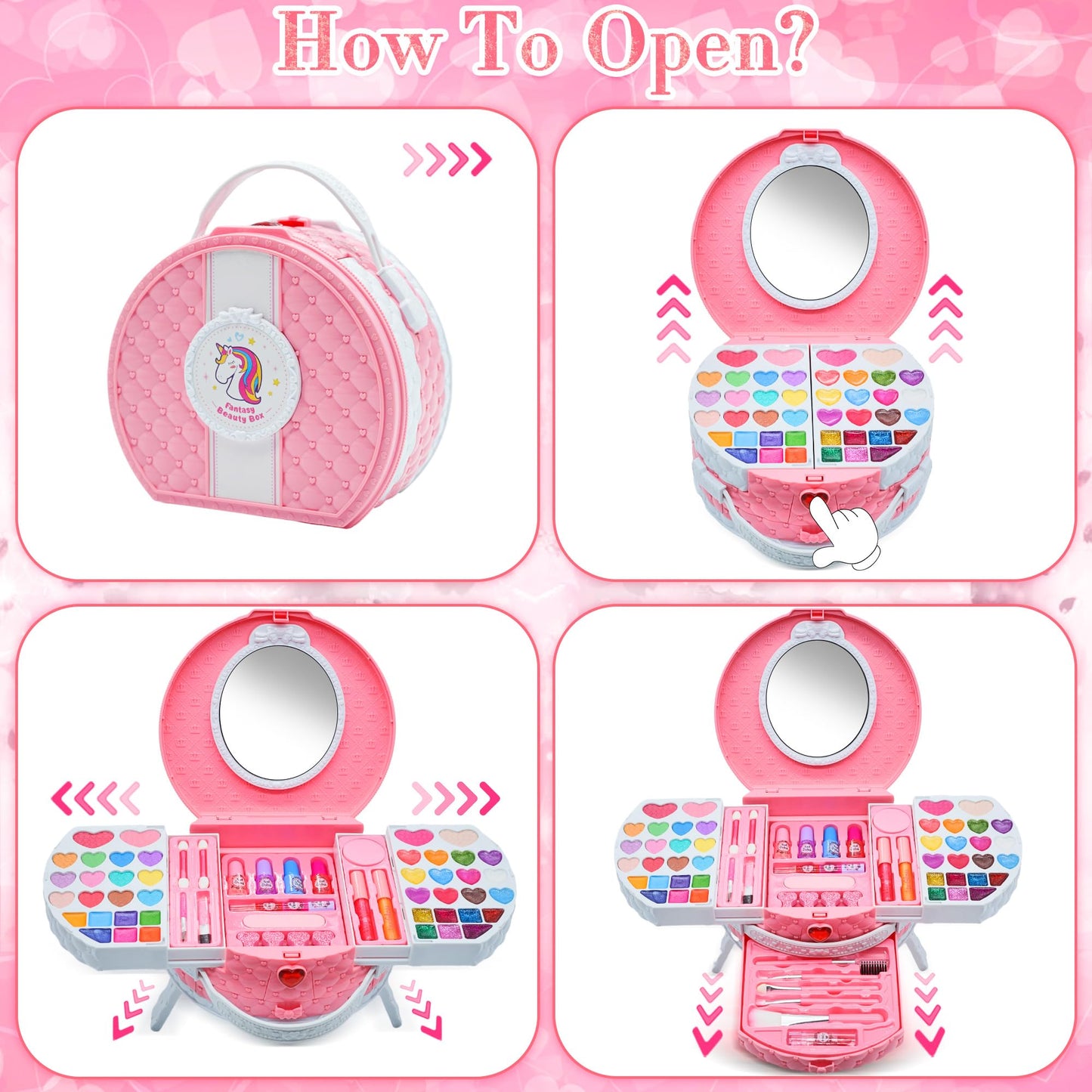 Kids Makeup Kit for Girl - Washable Little Girls Makeup Toy, Girls Makeup Kit for Kids, Kid Make up Set for Toddlers Children Pr