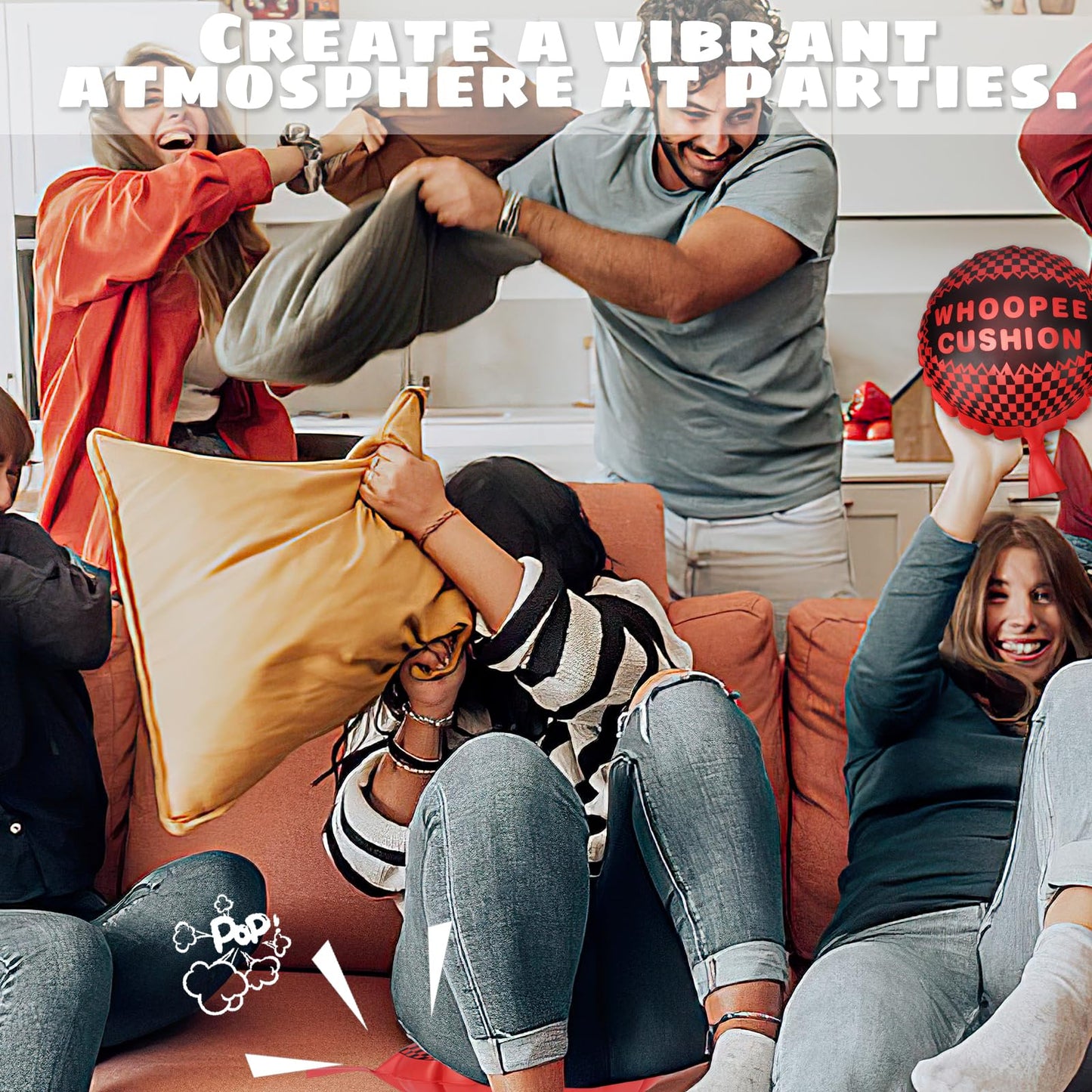 Poplay Whoopee Cushion, 10 Inch Prank Toys For Novelty Party Favors Kids And Adults Fart Pillow Novelty Gifts April Fool'S Day