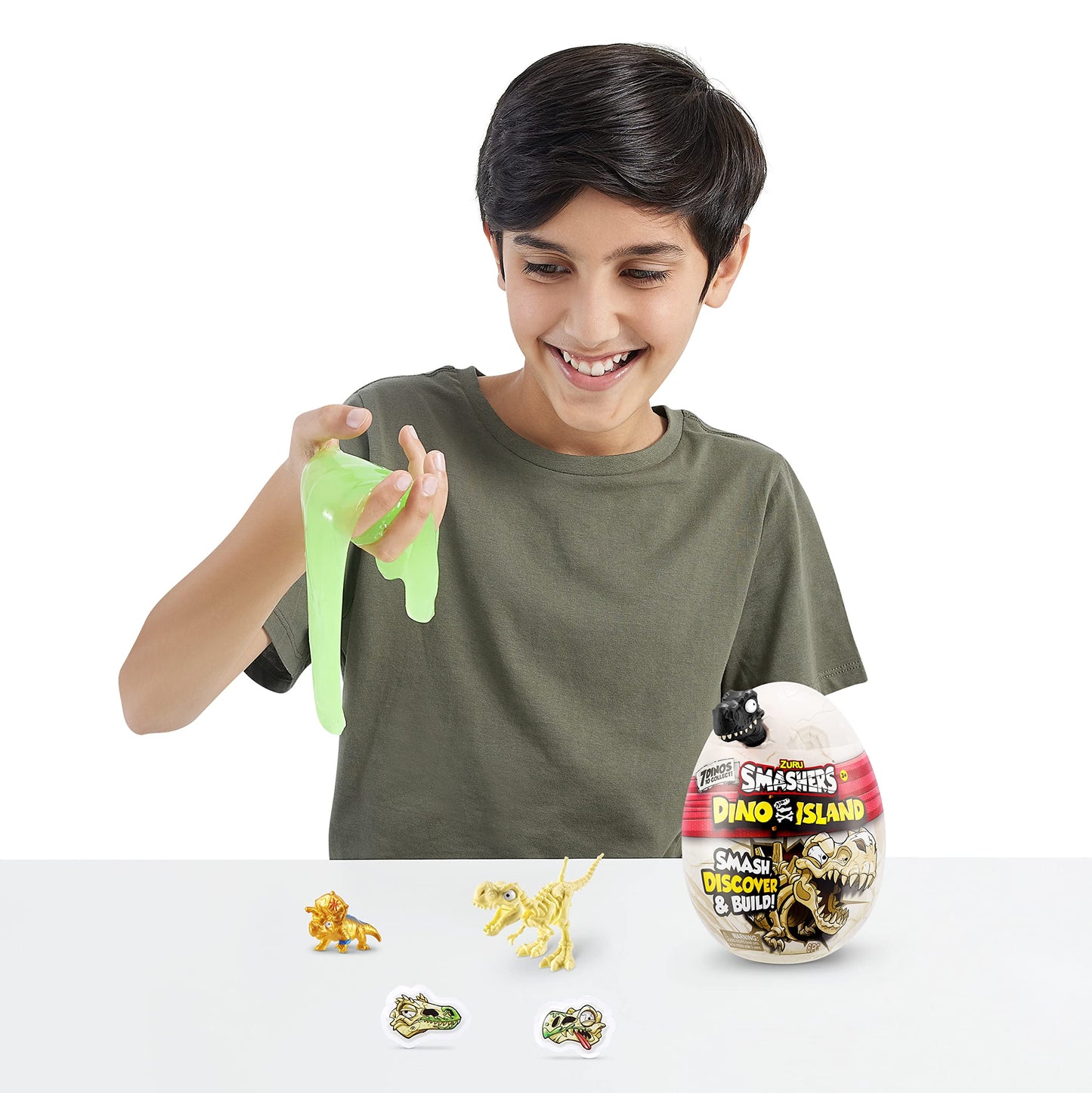 Smashers Dino Island Nano Egg (3 Pack) By Zuru With 6 Hidden Surprises, Mini And Dinosaur Toy, Prehistoric Discovery Slime More, Age 3+