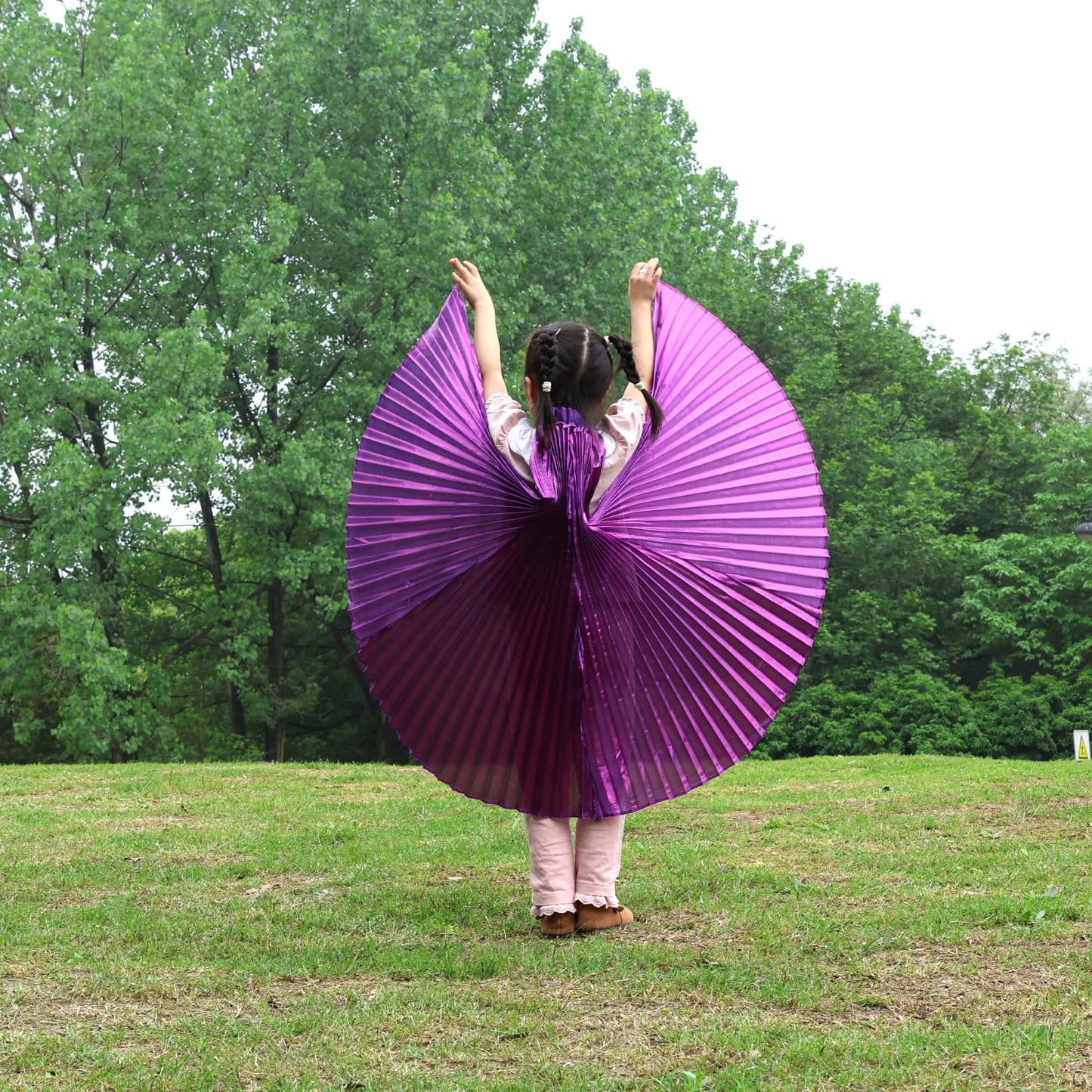 Angel Wings For Kids Children, Polyester Fairy Wings With Finger Loop, Worship Dance Wings, Dance Costume Props(Purple)