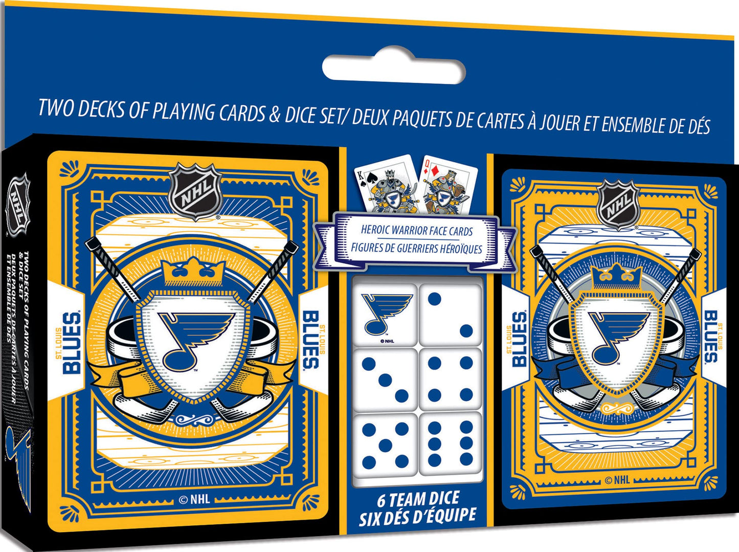 MasterPieces Game Day - NHL St. Louis Blues 2-Pack Playing Cards & Dice Pack - Officially Licensed Set for mature-themeds and Family