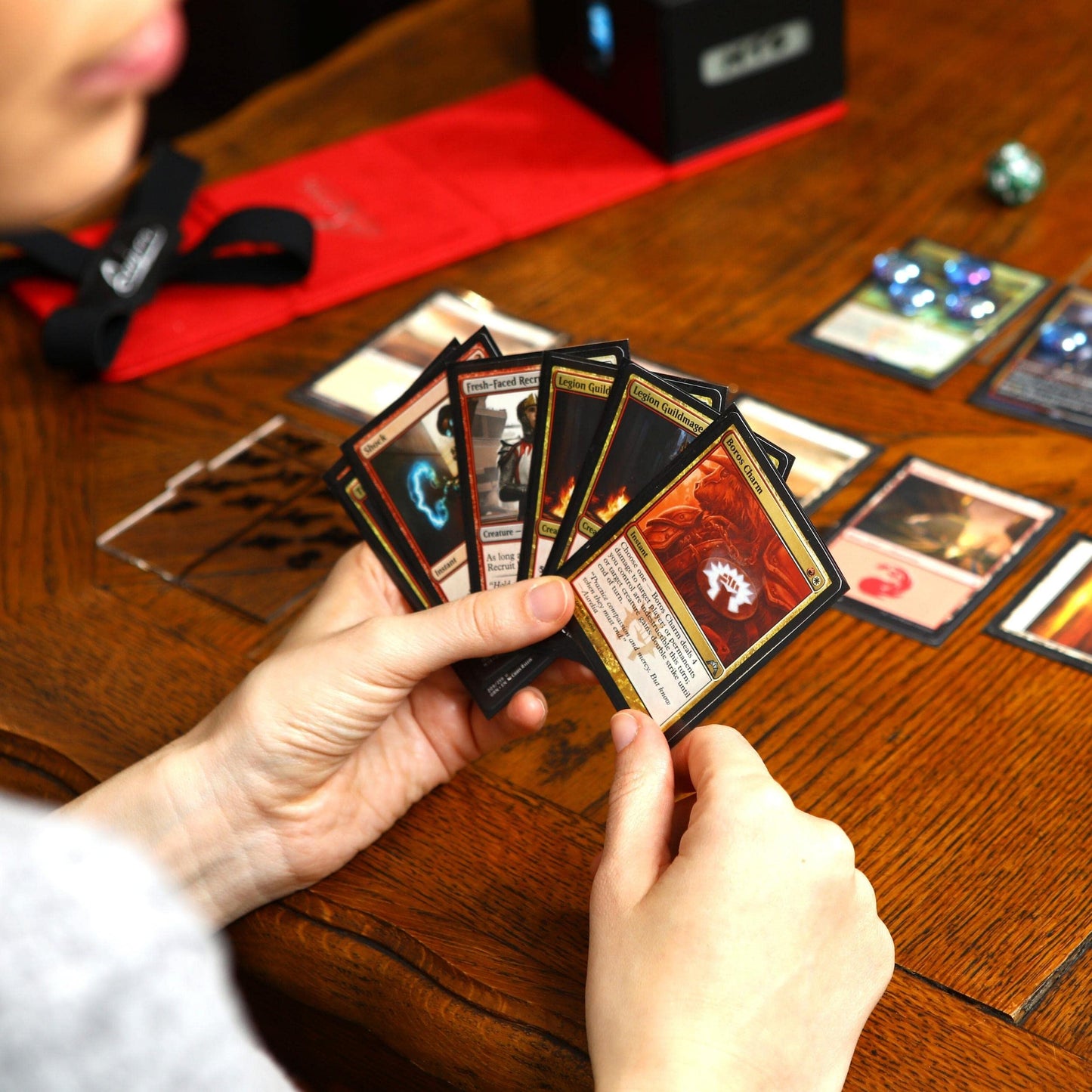 Quiver Time 200 Artemis Standard Size Red Card Sleeves fits Magic: The Gathering Cards - Single Matte TCG Card Protectors Deck Sleeves for Cards for Double Sleeving (66x93mm)