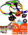 UpBrands 96 Pack Halloween Zipper Bracelets: Non-Candy Treats, Fidget Toys for Stress Relief, Ideal Party Favors & Gifts for Kid