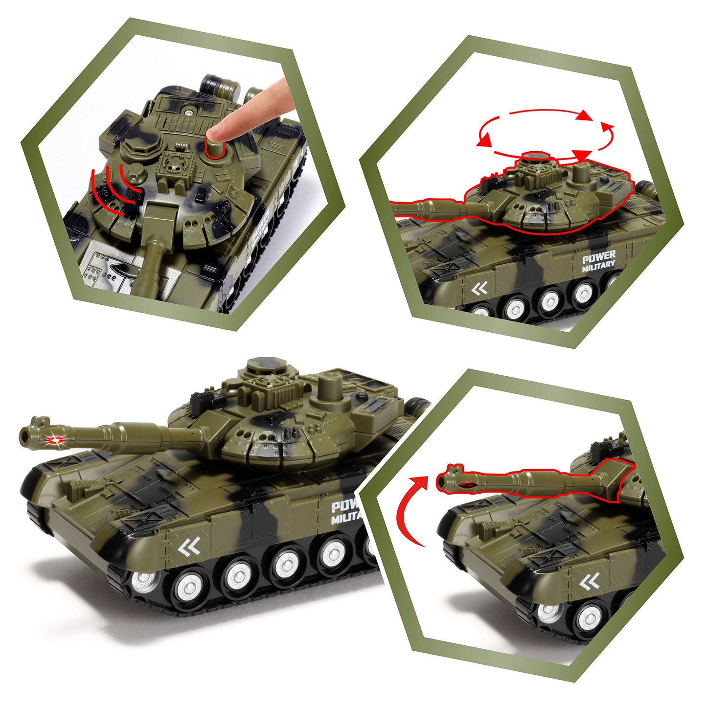Joyin 3 In 1 Friction Powered Siren Army Vehicle Toy With Action Figures - Military Truck, Helicopter And Tank Toy With Light And Sound Siren For Imaginative Play, For Kids