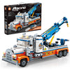 Cdymkf Tow Truck Building Block Set,Road Rescue Vehicle With Crane Toy Model Building Kit,City Crane Construction Vehicles Build