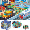 Jumbo Floor Puzzle For Kids,City Transportation Jigsaw Large Puzzles,48 Piece City Life Vehicle Puzzle For Toddler Ages 3-5,Children Learning Preschool Educational Toys,Gift For 4-8 Years Old
