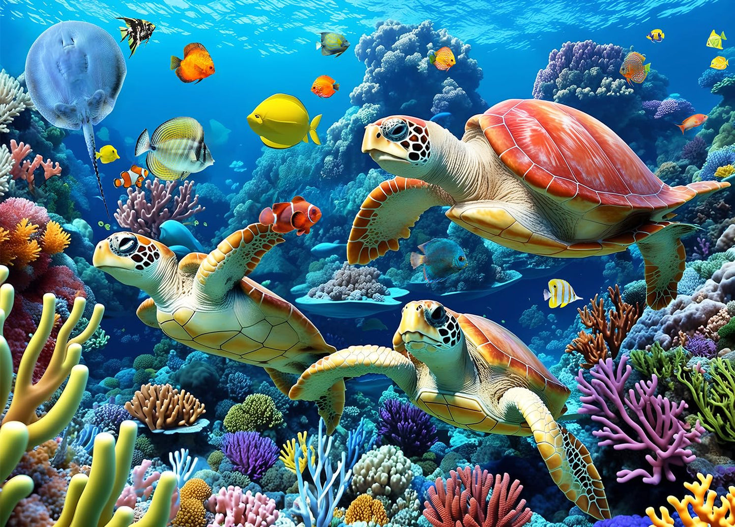 500 Piece Jigsaw Puzzle For Adults -Sea Turtle Jigsaw Puzzles 500 Pieces Puzzles For Adults-The Underwater World Finished Size 19.3' X 13.7'