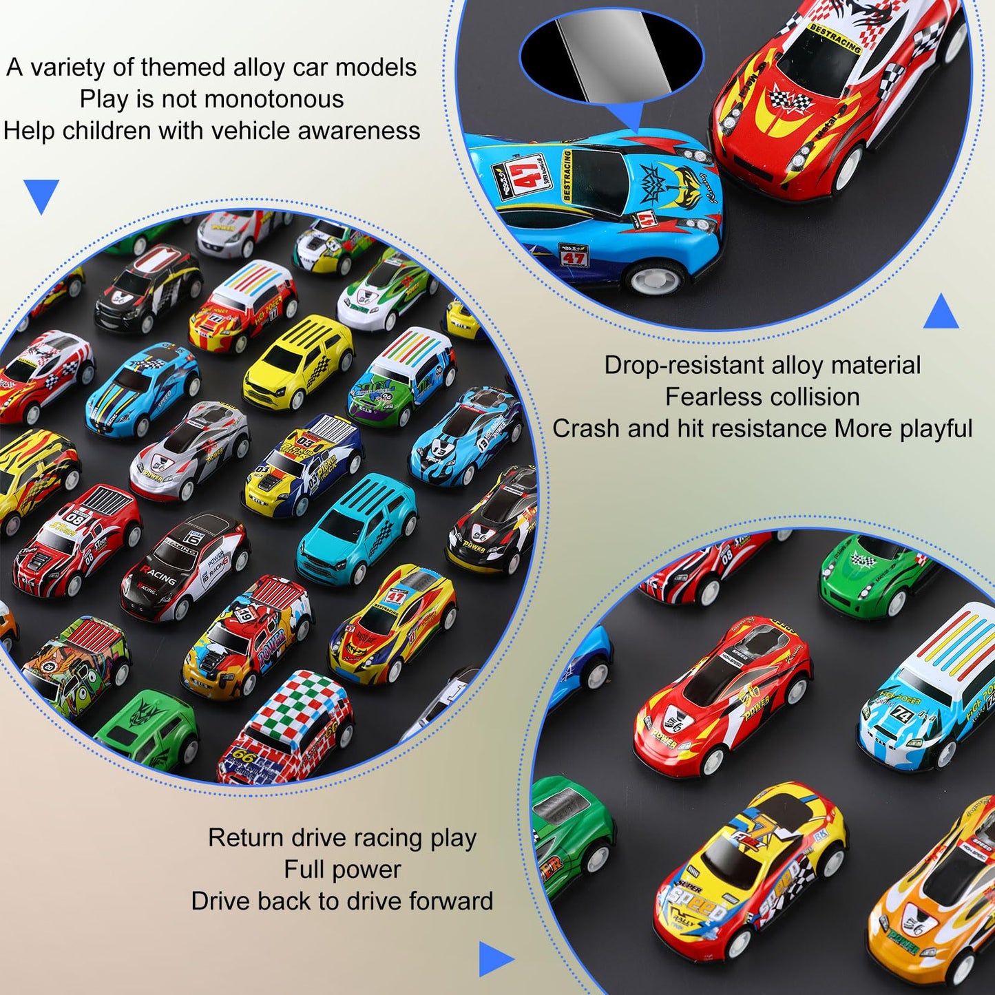 Jenaai 100 Pcs Mini Pull Back Cars Toy Cars Bulk Pull Back Cars Party Favors Die Cast Race Car For Boys Girls Christmas Party Fa