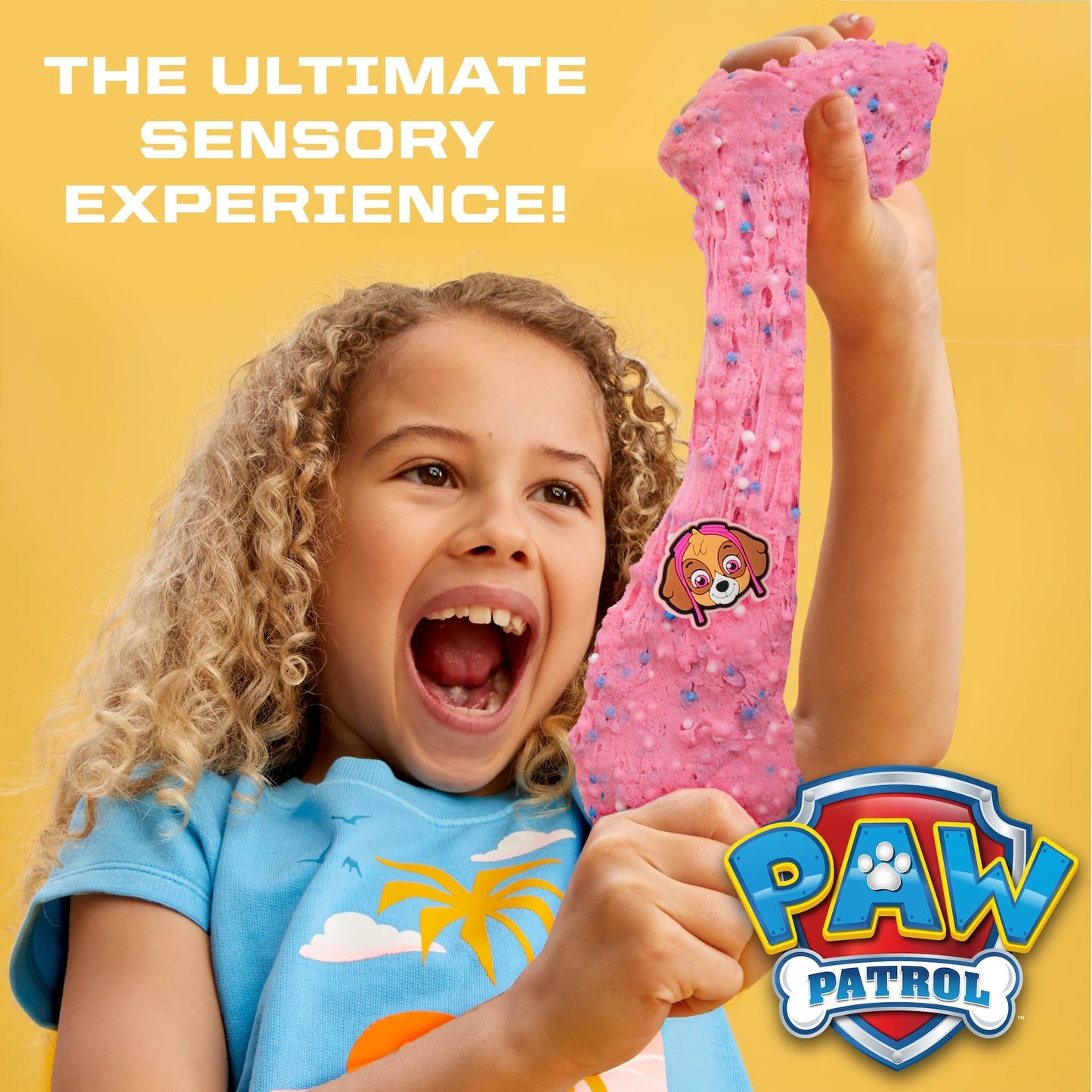 Paw Patrol Slimygloop Mix'Ems, 2.5 Oz Bubblegum Cloud Slime, Fun Mix-Ins, Rubber Skye Paw Patrol Charm, Paw Patrol Toys, 3 Year Old Boy Toys, Fidget Toy, Super Soft Non-Sticky Stress Relief Toy