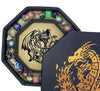 Fantasydice-Chromatic Dragon -with Roll or Die Artwork Dice Tray - 8'' Octagon with Lid and Dice Staging Area- Holds 5 Sets of D