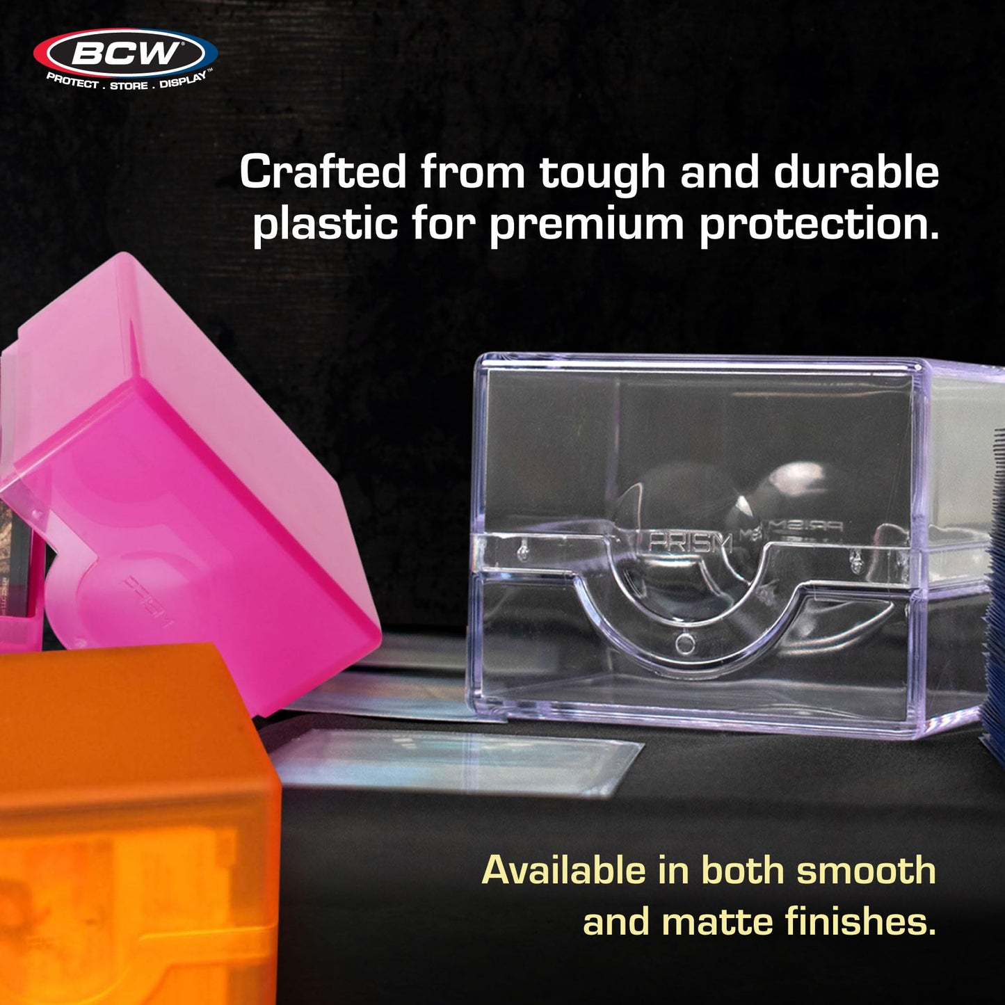 Bcw Prism Deck Case - Polished - Ultra Violet - 1 Ct | Secure Snap Closure Card Deck Case | Fits 100 Double-Sleeved Cards | Trad