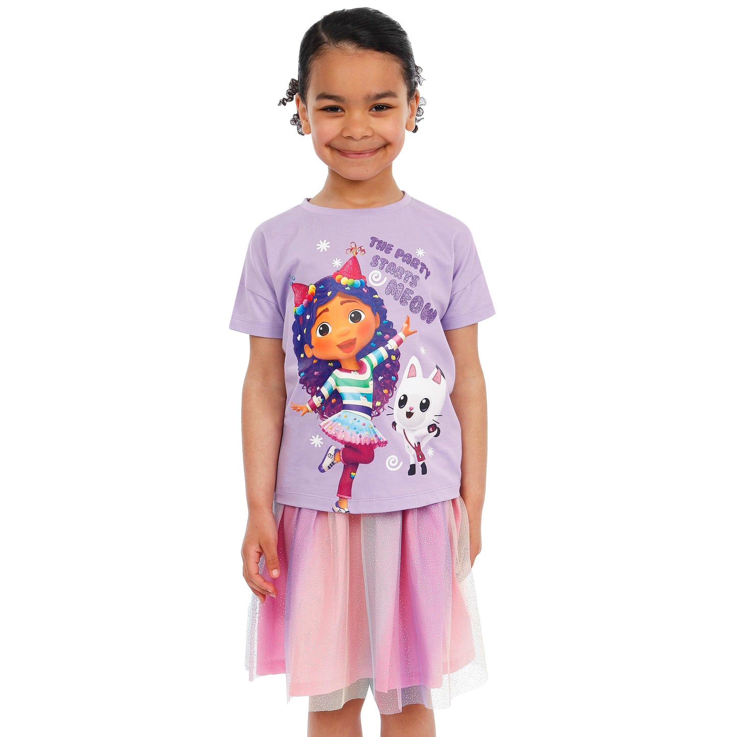 Dreamworks Gabby'S Dollhouse Girls Shirt And Tutu Skirt | Party Outfit | Girls Shirt And Glitter Skirt | Purple 8