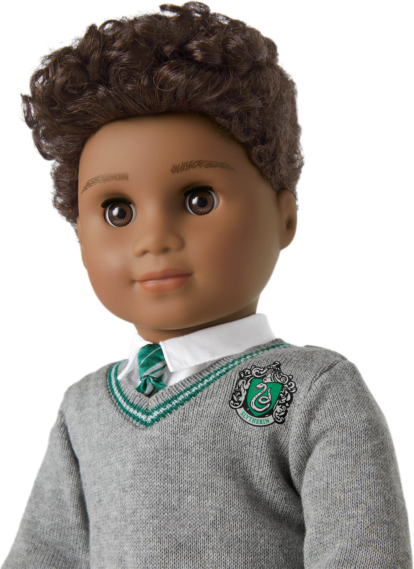 American Girl 18-inch Harry Potter Doll Slytherin Outfit, Gray/Green/Silver Sweater, Tie, Scarf - Model HLH33, Ages 6+