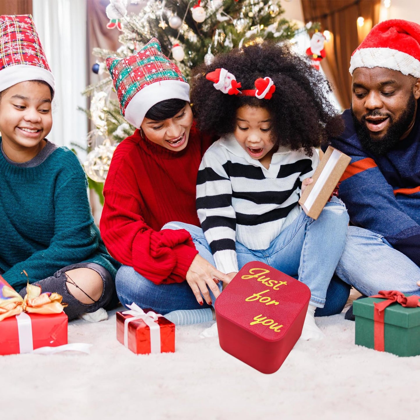 Woplay Surprise Finger In A Box,Funny Christmas Gag Gifts For Adults,Perfect Spoof Hand Prank Pop Up Gift With Box For Men (Red,