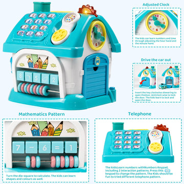 Marstone Baby Toys For 1 2 3 Year Old, Toddler Toys Age 1-2, 6-In-1 Montessori Toys With Sound/Lights/Music/Clock/Telephone/Car,