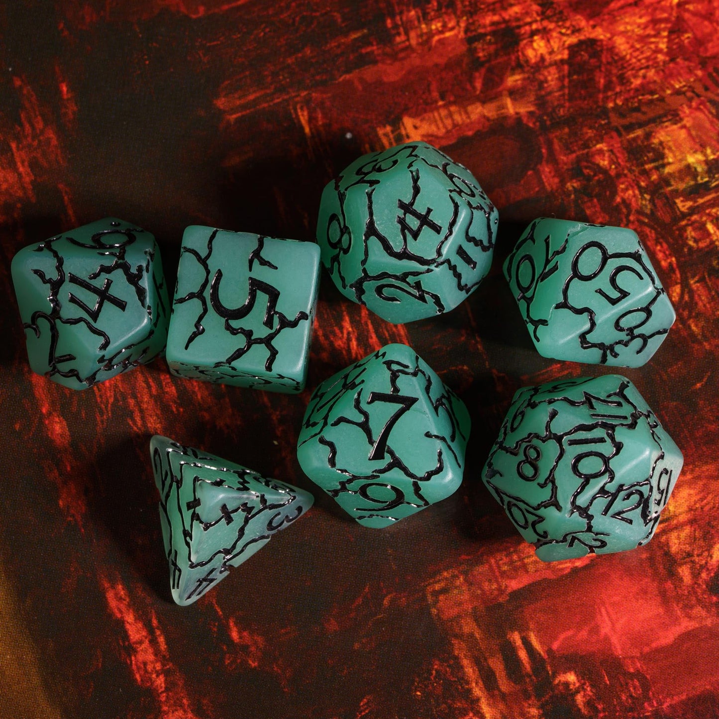 HDdais DND Dice Set, 7PCS Crackle Design Polyhedral Dice Set D&D for Dungeons and Dragons Role Playing Game and Other Tabletop G