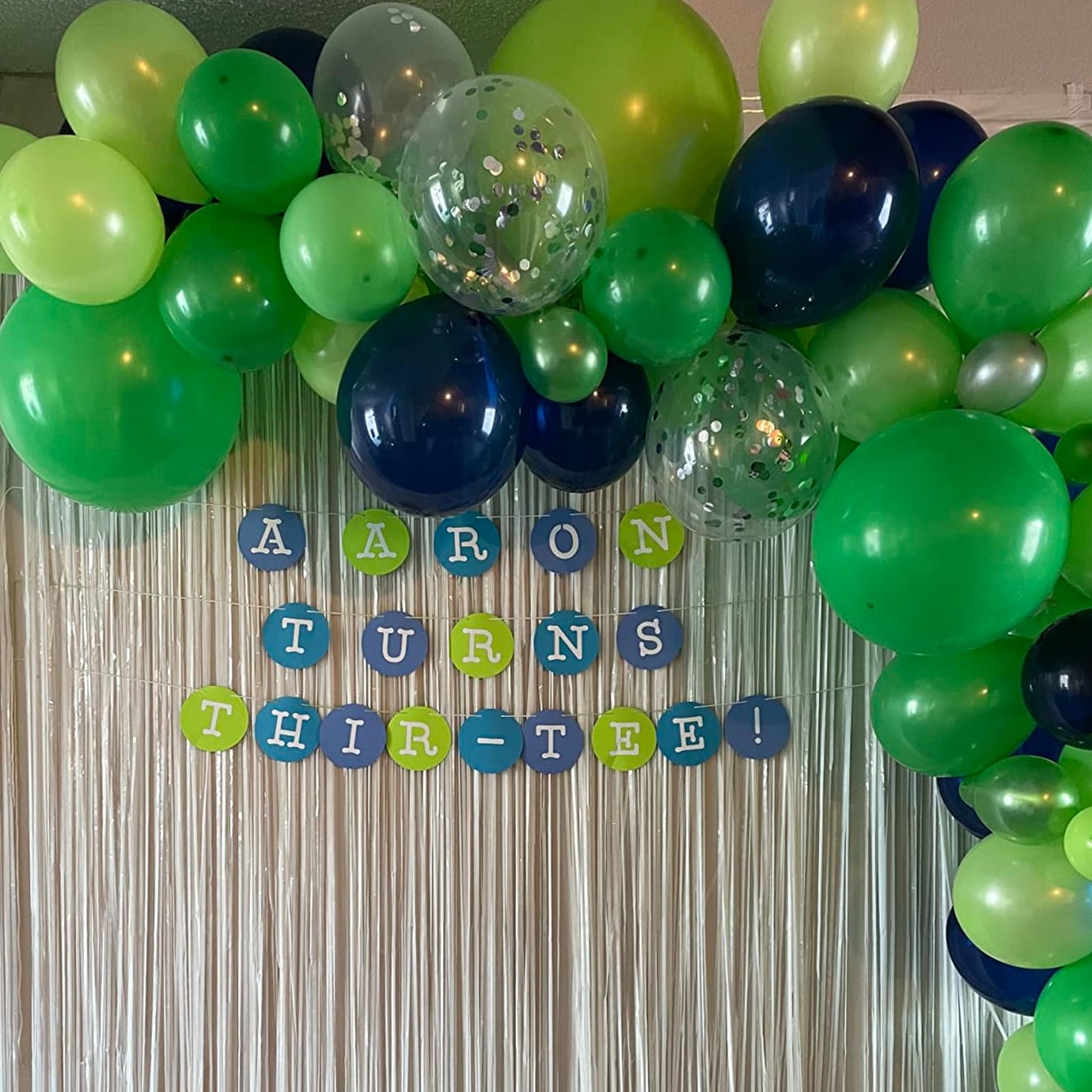 Blue And Green Balloons, 12 Inch Navy Blue Dark Green Balloons, Fruit Green Teal Blue White Latex Balloons With Blue Green Confetti Balloon For Birthday Football Video Game Jungle Dinosaur Theme Party