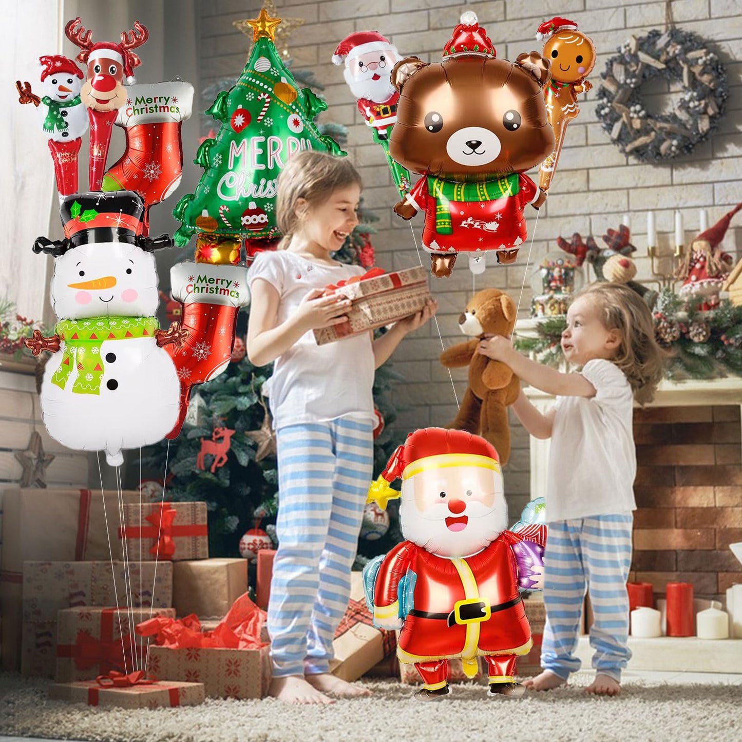 Christmas Balloons Christmas Party Decorations Santa Claus Snowman Christmas Tree Reindeer Foil Balloons Merry Christmas Balloon