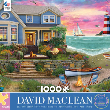 Ceaco 1000 Piece Jigsaw Puzzle - Heart Beach by David MacLean, Multicolor, Cardboard, 27 x 20 inches, Model 3396-16