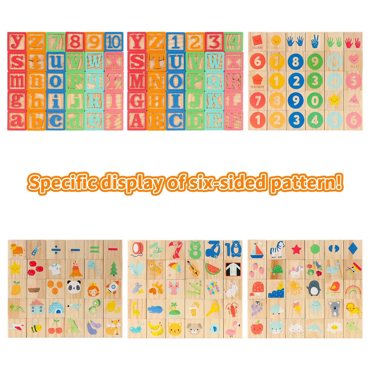 Joqutoys Wooden Building Blocks For Toddlers 1-3, Large Wood Baby Stacking Blocks Set For Kids, 30 Pcs Alphabet Blocks With Toy Wagon, Educational Wooden Toys For Boys Girls Gifts 1.65'