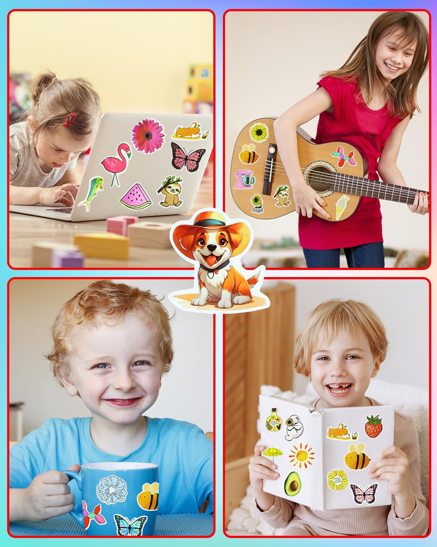 Eoaod 300Pcs Water Bottle Stickers For Kids, Cute Stickers For Water Bottles, Vinyl Waterproof Stickers Aesthetic Laptop Sticker