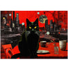 Vintage Cat Puzzles for Adults 1000 Pieces, Impossible Black Cat Art Jigsaw Puzzles, Hard Retro Kitty Kitten Animal Puzzle