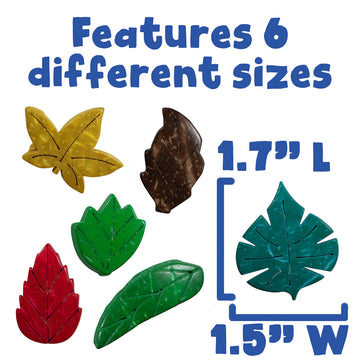 Ready 2 Learn-Ce10008 Coconut Leaves - Set Of 50 - 6 Shapes - 5 Colors - Natural, Hand Made Counters For Kids - Use For Crafts,