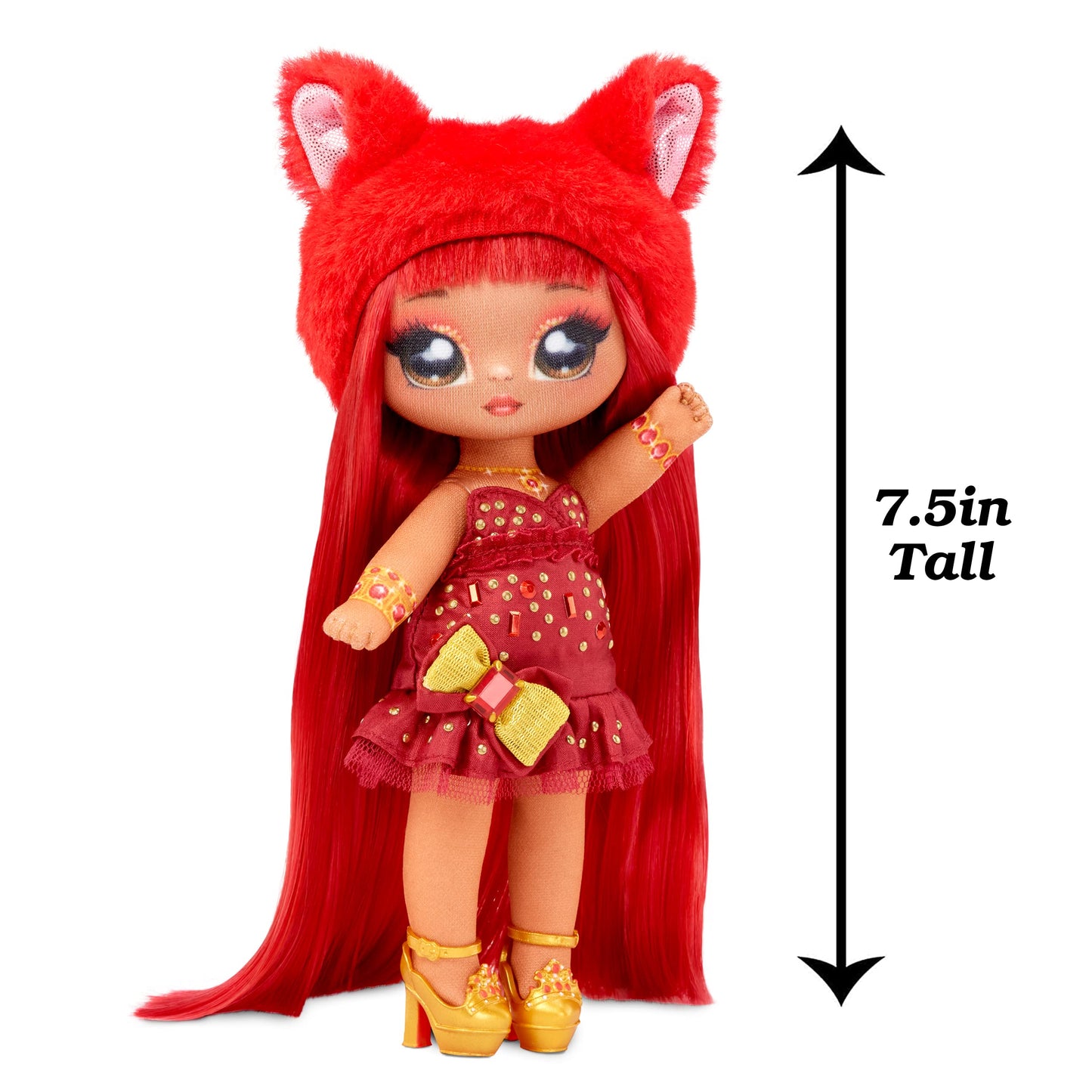 Na! Na! Na! Surprise Sweetest Gems Ruby Frost 7.5 Fashion Doll, Garnet Birthstone-Inspired, Red Hair, Taffeta Dress, Poseable Toy for Ages