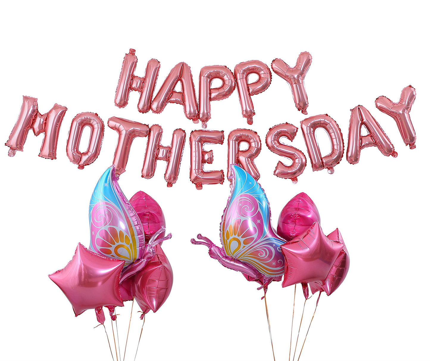 Happy Mother'S Day Aluminum Foil Balloon Set 16 Inches Letter Balloon Decoration For Mother'S Day Party (Butterfly)