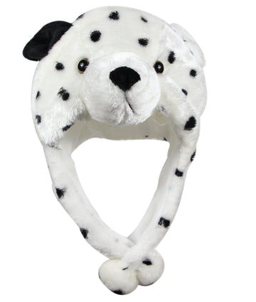 Bioterti Plush Fun Animal Hats -One Size Cap - 100% Polyester With Fleece Lining (Dalmatian)