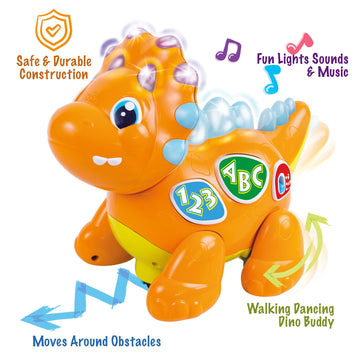 KiddoLab Baby Dinosaur Toy.- Infant Toys with Music, Lights & Dancing Activities. Development Toys for Preschool Learning, Baby