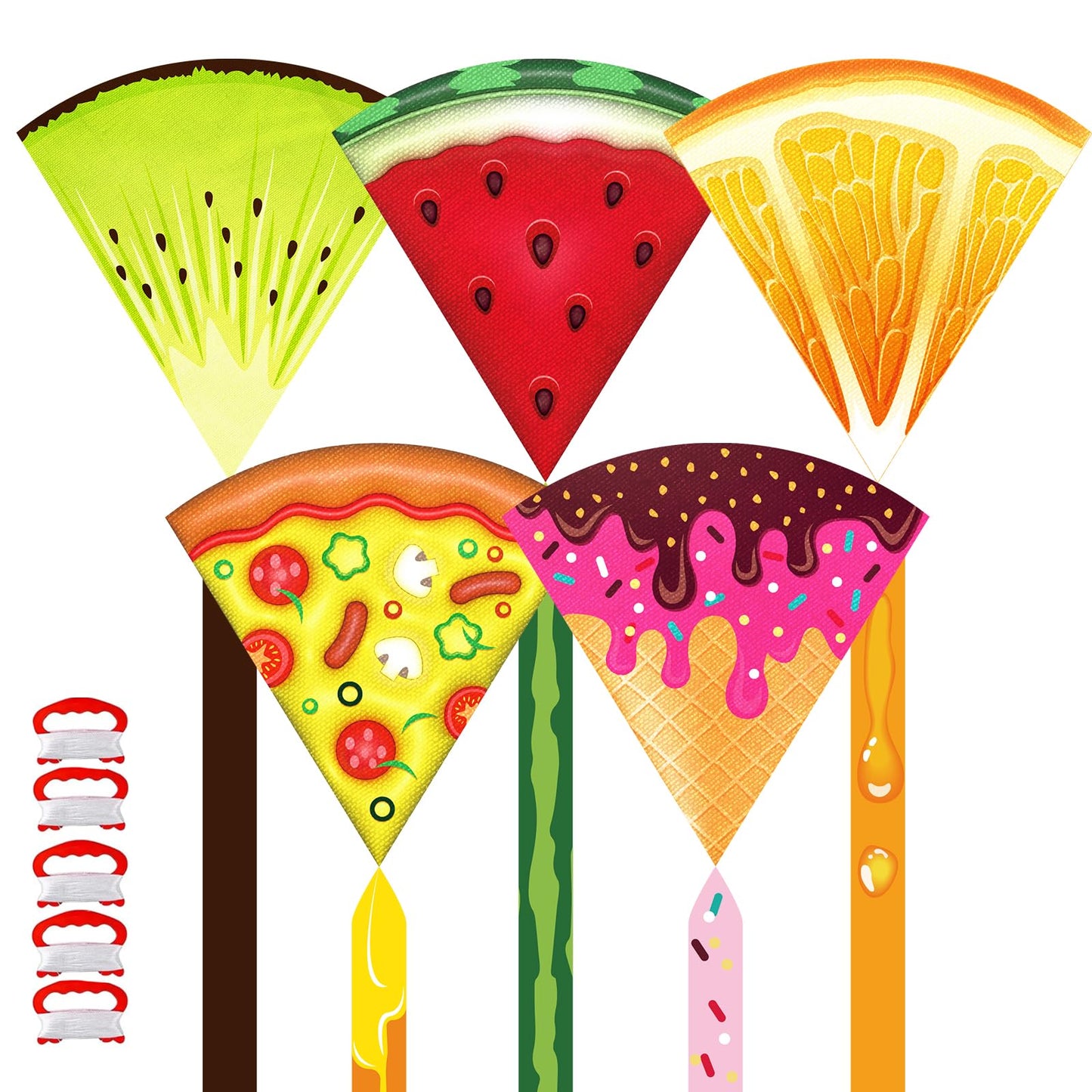 5 Pack Kites - Colorful Fan Kite For Kid & Adults, Delta Multicolor Kites For Kids Ages 4-8 8-12, Easy To Assembled & Fly Delta