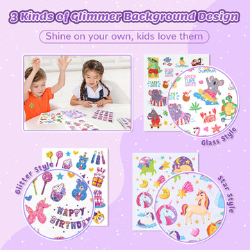 1000+ Holographic Stickers For Kids - 45 Different Sheets Of 3 Themes Craft, Animal, Fairy Tale And Birthday Party, Kids Sticker