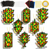 QOUBAI 32 Sets Traffic Light Suncatchers Craft Kit DIY Window Stained Glass Effect Traffic Lamp Paper Crafts Home School Classro