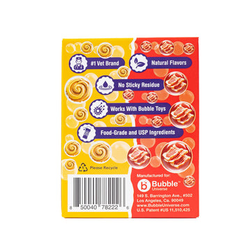 BubbleLick Bubble Treats Variety Pack - Peanut Butter & Maple Bacon, 2.5 Fl Oz (4-Pack), Lickable Bubbles for Pets, Red Plastic