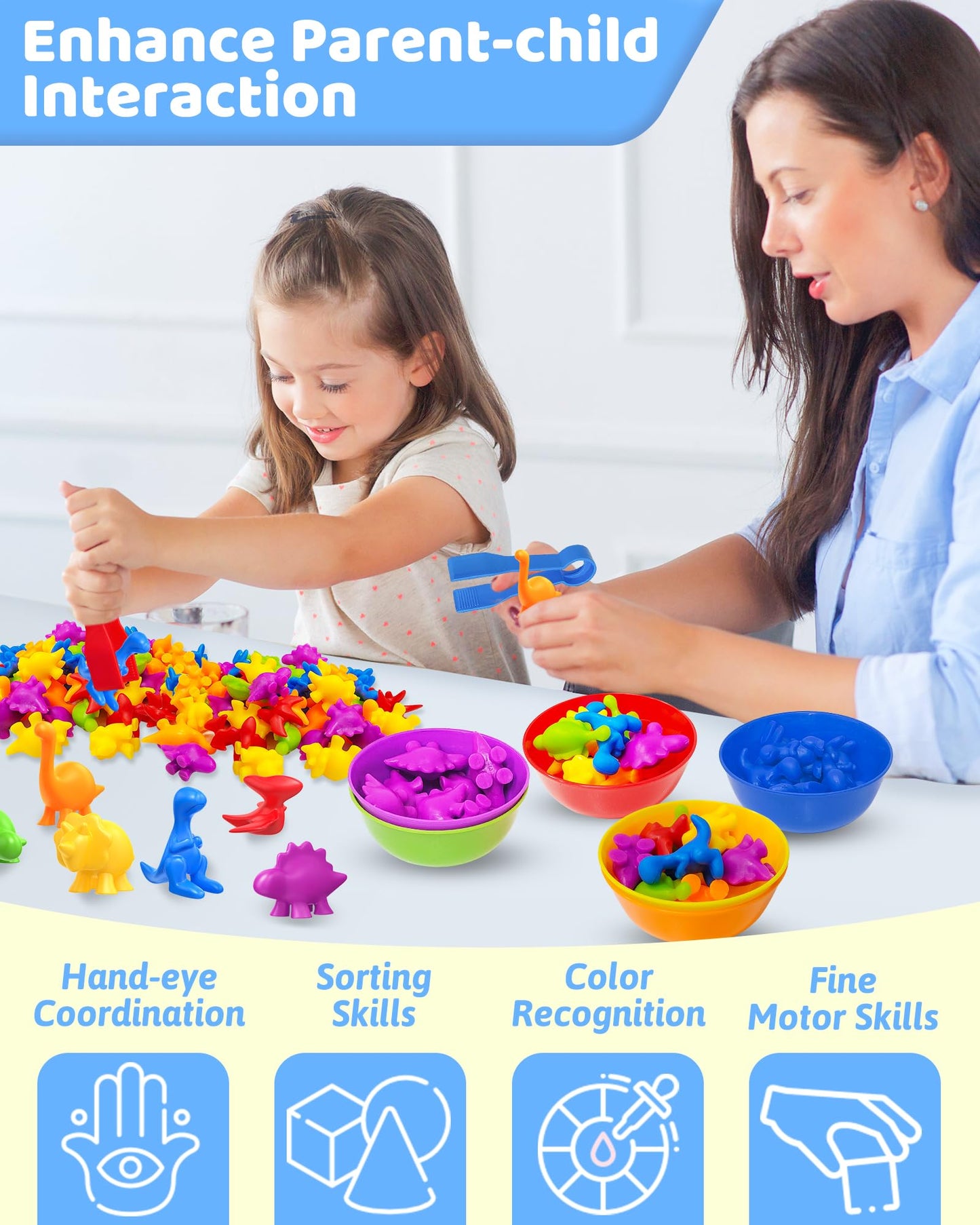 Counting Dinosaurs Montessori Toys For 3 4 5 Years Old Boys Girls, Preschool Learning Activities Sensory Toys Gifts For Kids Tod