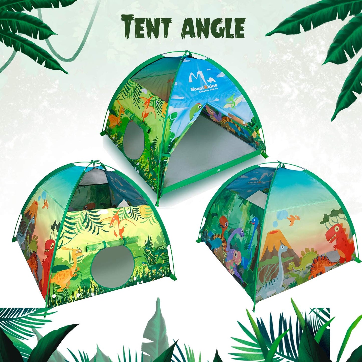 Mountrhino Kids Play Tent -48”X48”X42” Dinosaur Tent Playhouse Outdoor Indoor Tents For Kids Portable Dinosaur Toys Tents For Boys Girls Imaginative Camping Games Kid’S Gift
