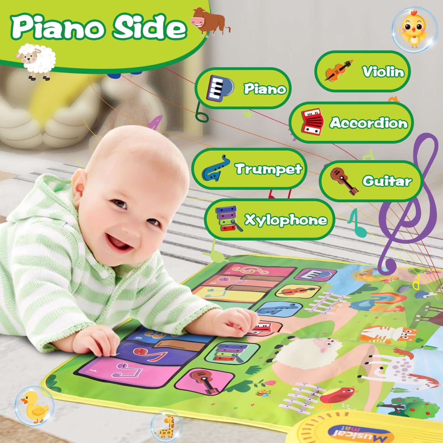 Toddler Toys For 1 2 3 Year Old Boy Toys For Ages 0-2, Piano Mat Baby Toys Gifts For 1 2 3 Year Old Boys Birthday Gift Sensory T