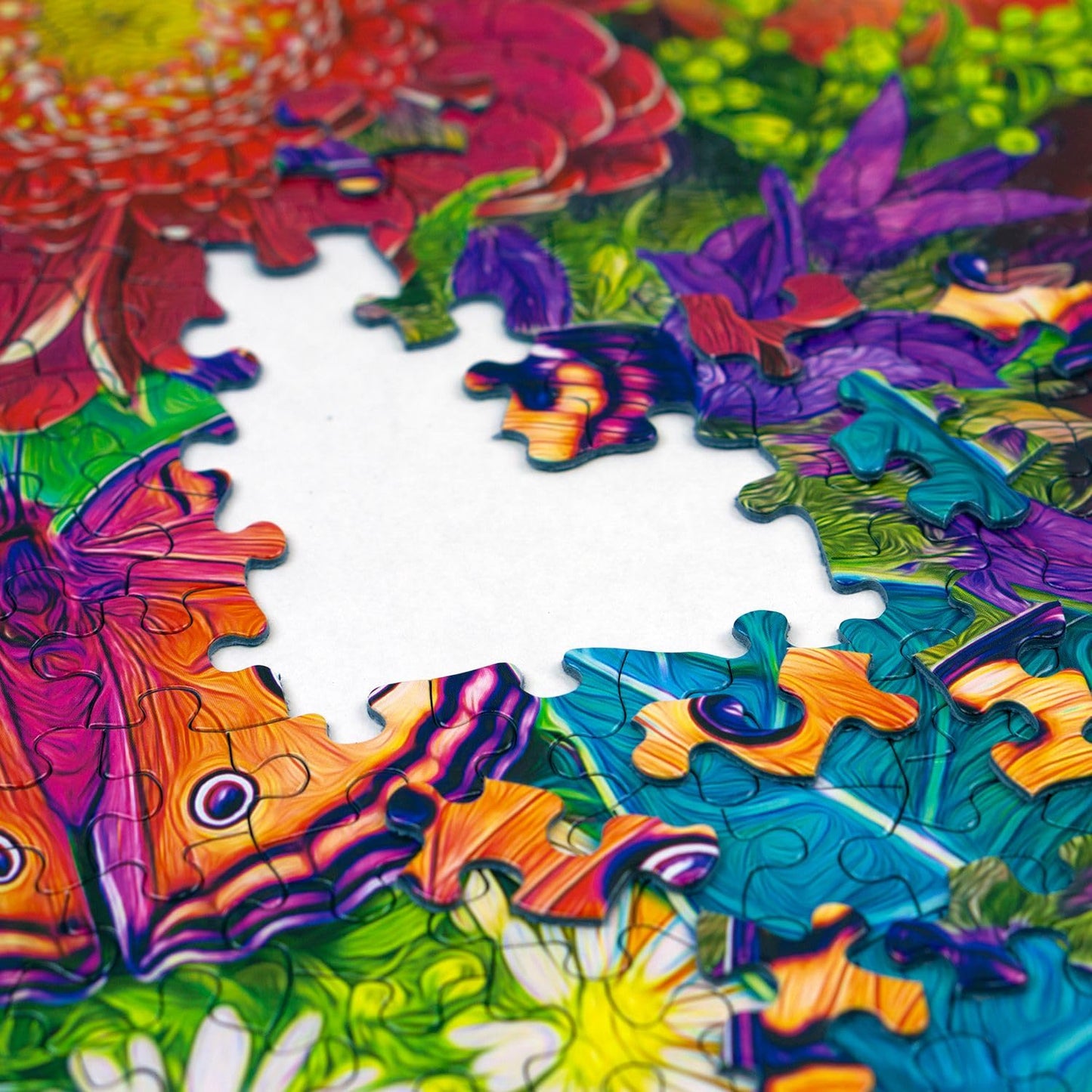 Springbok Spring Fever 500 Piece Jigsaw Puzzle For Adults - Colorful Butterfly And Flowers - Relaxing Puzzle With Unique Precision Fit Pieces - Finished Size 20' X 20'