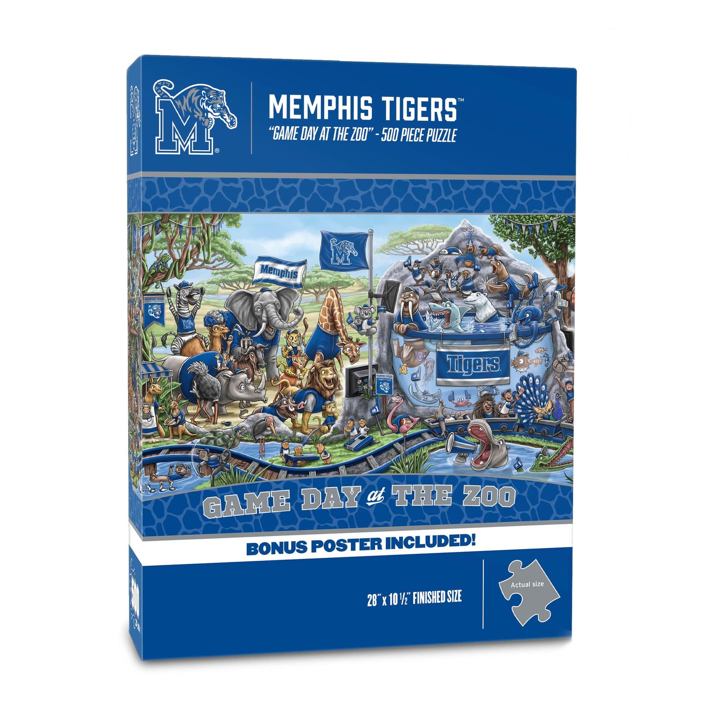 Youthefan Ncaa Memphis Tigers Game Day At The Zoo 500Pc Puzzle 28'' X 10.5''