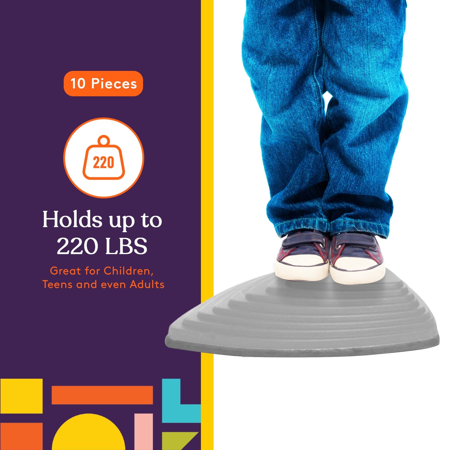 Special Supplies 10 Stepping Stones For Kids Indoor And Outdoor Balance Blocks Promote Coordination, Balance Strength Child Safe Rubber, Non-Slip Edging (Ocean)