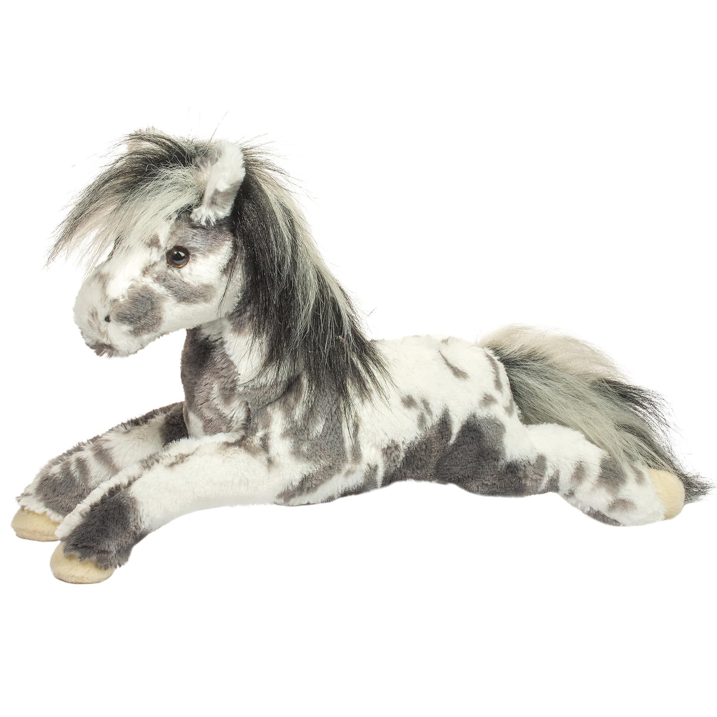 Douglas Appaloosa Horse Plush Stuffed Animal - Gray/White, 17" Long, Soft Polyester