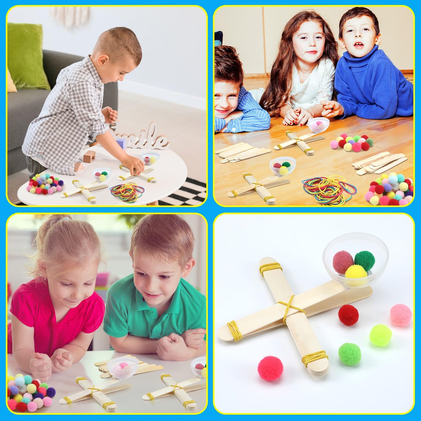 Foilswirl 24 Sets Stem Diy Catapult Craft Kit Craft Stick Catapults Kit For Educational And Learning Activities Camp Crafts Supp