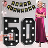 Imprsv Marquee Numbers Black 50Th-Birthday Decorations: Large 3Ft Light Up Number 50 Birthday Decoration For Women Men Fifty Yea
