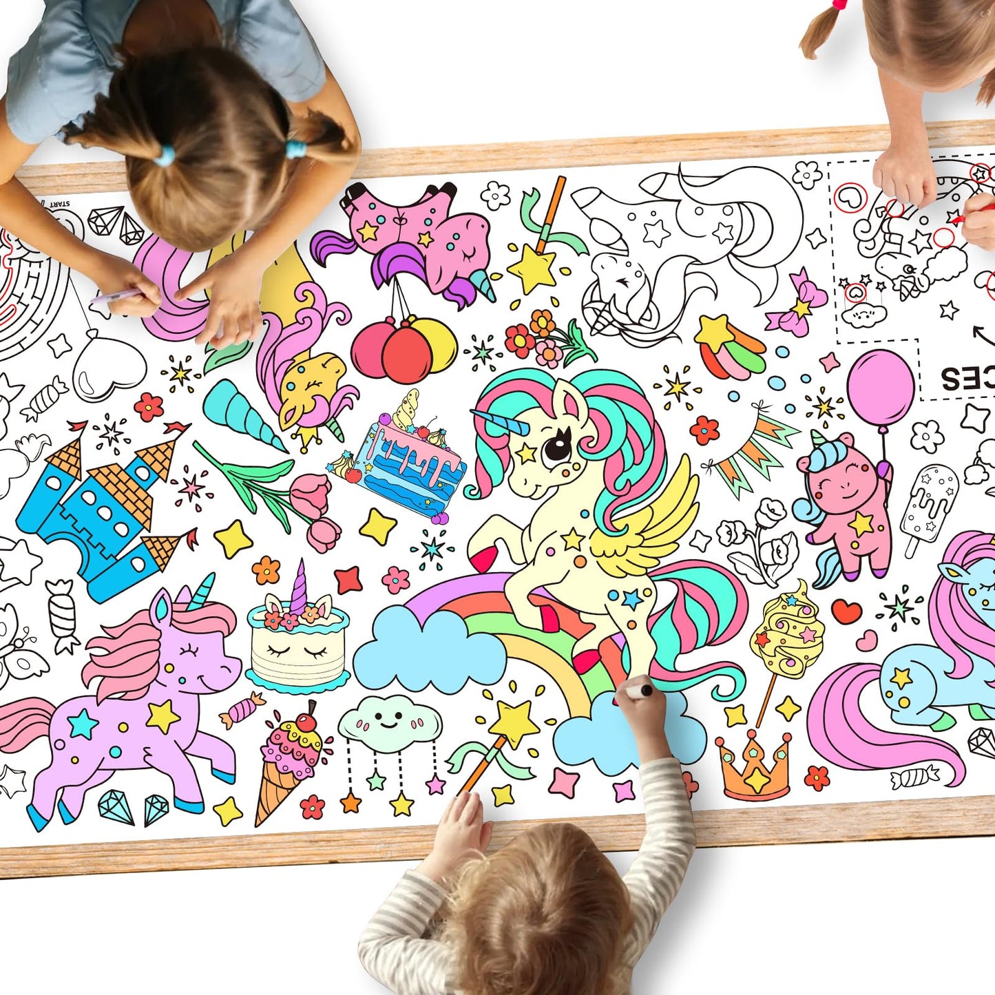 Gatherfun Birthday Party Giant Coloring Poster - 31.5X 72 Inches - Versatile Classroom Wall D Cor & Birthday Activity - Birthda